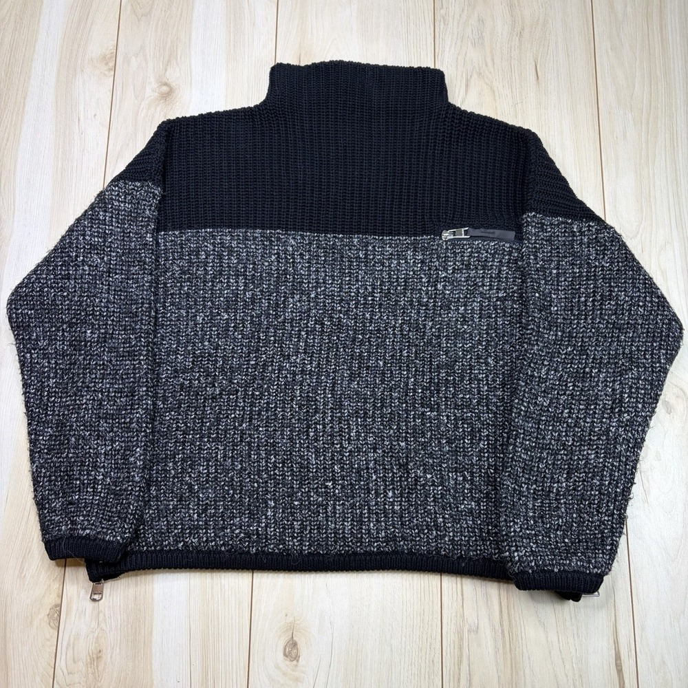 Varley Darwell Mock Neck Black Marled True Knit Mirage Wool Blend Sweater Zip XS - Picture 1 of 13